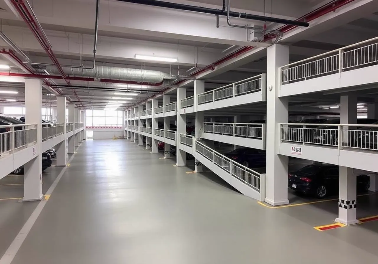 Parking garage restoration and traffic coating work at a structure in Golf, Florida
