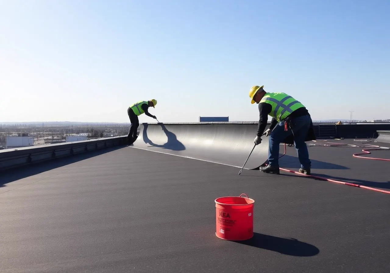 Waterproofing coating applied to an exterior building wall in Cloud Lake, Palm Beach County, Florida